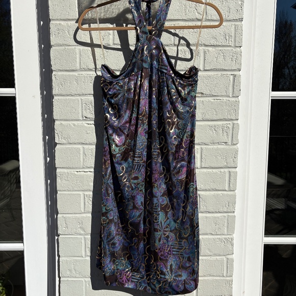 Wish Collection halter midi dress metallic swirl Medium - Picture 6 of 14